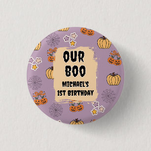 Badge Rond 2,50 Cm Notre Petit Boo 1er anniversaire Halloween Merci