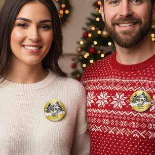 Badge Rond 2,50 Cm Notre premier Noël ensemble Nom personnalisé