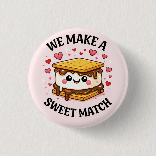 Badge Rond 2,50 Cm Nous créons un beau match — Taches mignonnes et es (Devant)