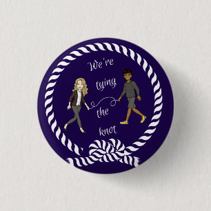 Badge Rond 2,50 Cm Nous essayons le noeud Anime de couleur marine