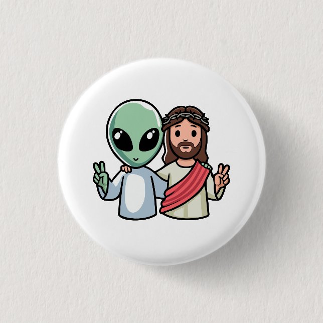 Badge Rond 2,50 Cm Nous venons en paix (Devant)