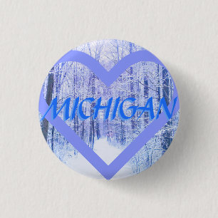 BADGE ROND 2,50 CM NOUVEAU PIN DE L'HIVER PERIHEART DU MICHIGAN