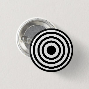 Badge Rond 2,50 Cm Novelty Black and White Bullseyes Cercles