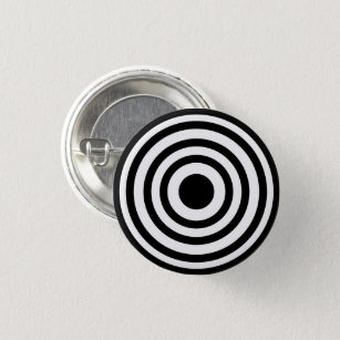 Badge Rond 2,50 Cm Novelty Black and White Bullseyes Cercles