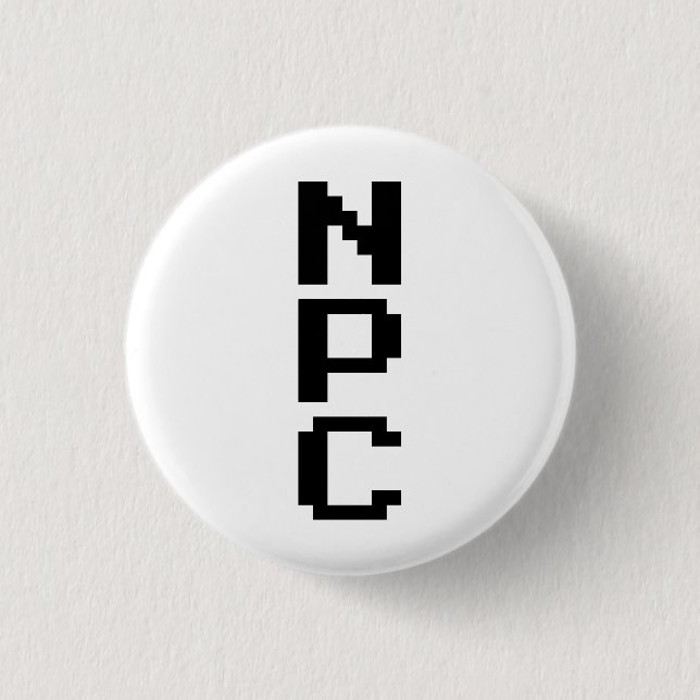 Badge Rond 2,50 Cm NPC - Caractère non jouable (Devant)