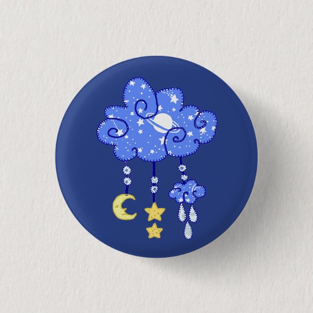 Badge Rond 2,50 Cm Nuage de nuit (Devant)
