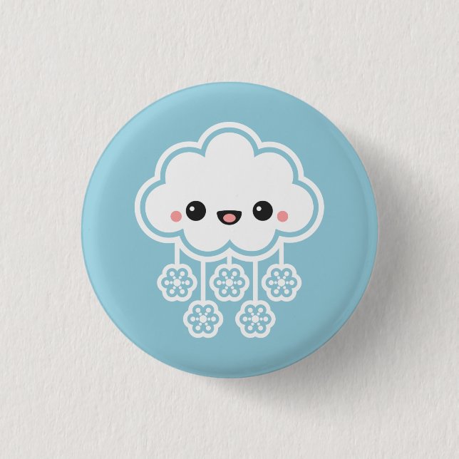 Badge Rond 2,50 Cm Nuage mignon de neige (Devant)