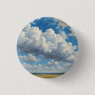 Badge Rond 2,50 Cm Nuages blancs et ciel bleu clair