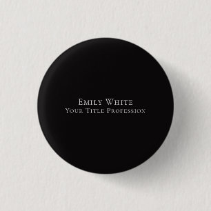 Badge Rond 2,50 Cm Nuit Noir Élégant Moderne Professionnel