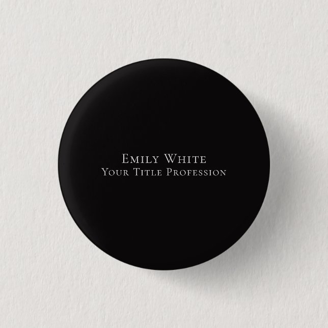 Badge Rond 2,50 Cm Nuit Noir Élégant Moderne Professionnel (Devant)