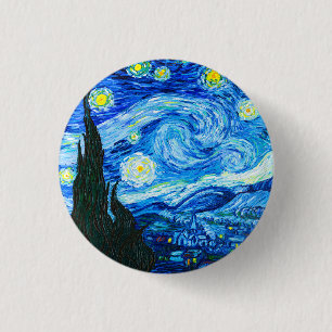 Badge Rond 2,50 Cm Nuit Van Gogh Starry