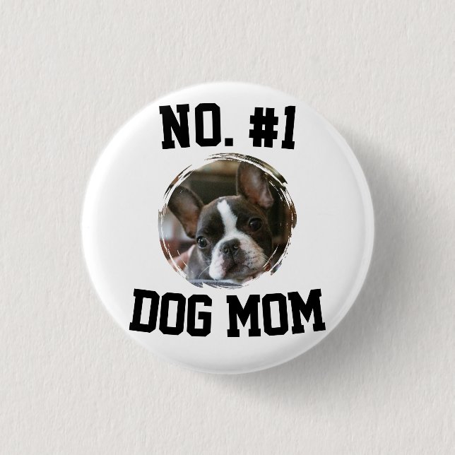 Badge Rond 2,50 Cm Numéro 1 chien Maman Maman Fête des Mères Amateurs (Devant)