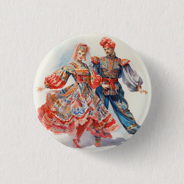 Badge Rond 2,50 Cm Nutcracker Ballet, Russian Dancers (Devant)