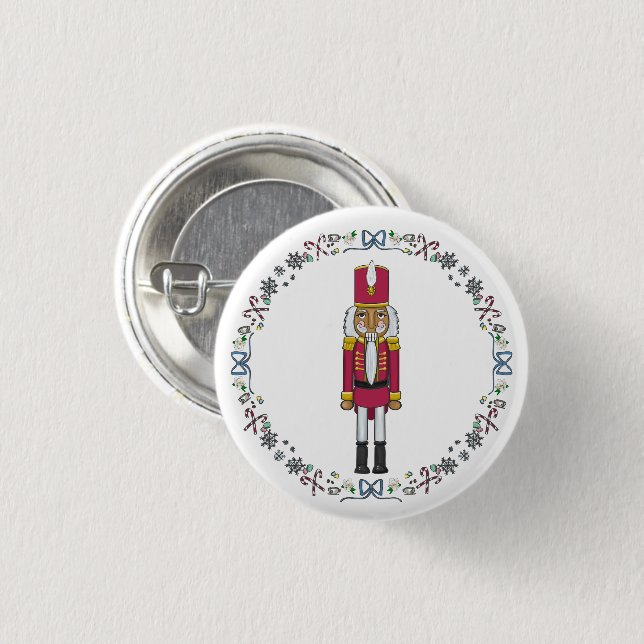 Badge Rond 2,50 Cm Nutcracker Sweet Nutcracker Prince Noël (Devant & derrière)