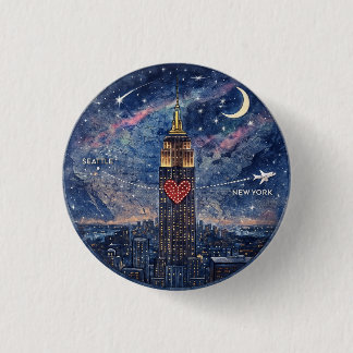 Badge Rond 2,50 Cm NYC to Seattle Button