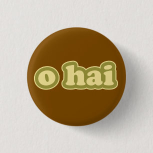 Badge Rond 2,50 Cm O HAI Lolcat Speed Flair Pinback Bouton