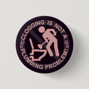 Badge Rond 2,50 Cm Obstruer drôle de Clogger
