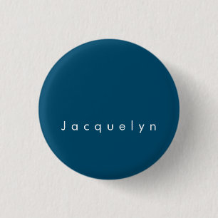 Badge Rond 2,50 Cm Ocean Blue Plain élégant moderne minimaliste Nom
