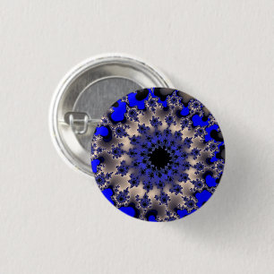 Badge Rond 2,50 Cm OEil bleu et argent