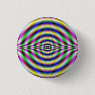 Badge Rond 2,50 Cm Oeil de néon psychédélique