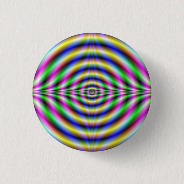 Badge Rond 2,50 Cm Oeil de néon psychédélique (Devant)