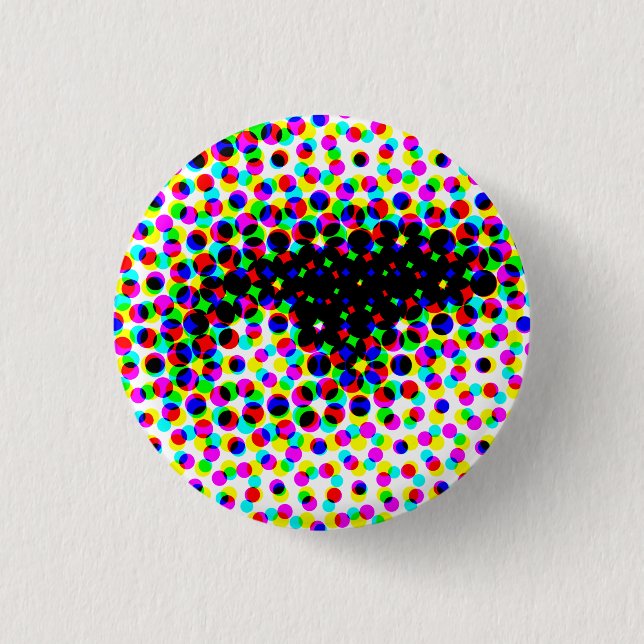 Badge Rond 2,50 Cm Oeil facial amusant (Devant)