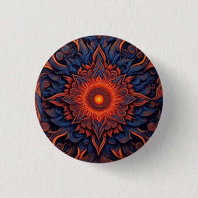 Badge Rond 2,50 Cm Oeil flammé (Devant)
