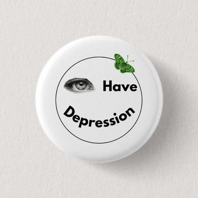 Badge Rond 2,50 Cm "OEil" ont la dépression_papillon (Devant)