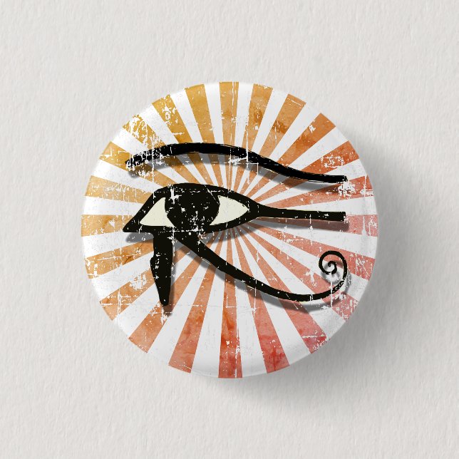Badge Rond 2,50 Cm Oeil Perdu De Horus Symbole Égyptien Retro Soleil (Devant)