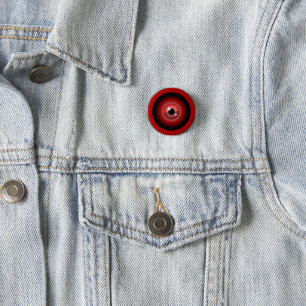 Badge Rond 2,50 Cm Oeil rouge magique du diable sur bouton noir