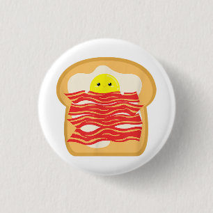 Badge Rond 2,50 Cm Oeuf Amusant Dans Un T-Shirt Lit Bacon - Brea Nour