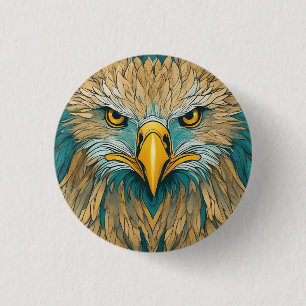 Badge Rond 2,50 Cm Oeuvre d'aigle doré