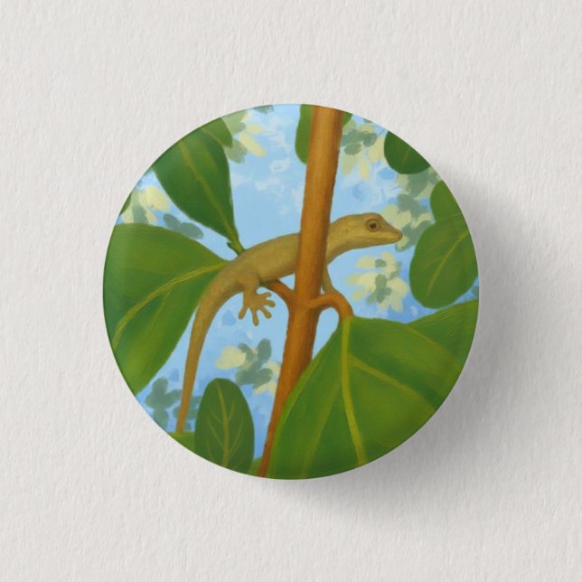 Badge Rond 2,50 Cm Oh mon dieu ! Peinture de gecko (Devant)