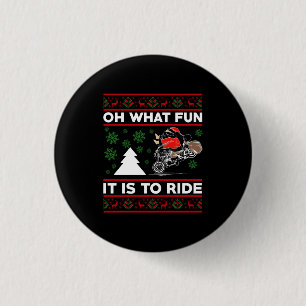 Badge Rond 2,50 Cm Oh Quelle Joie De Rouler Santa Motocross Dirt Bik