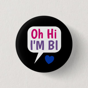 Badge Rond 2,50 Cm Oh Salut, je suis Bi Bisexual Pride Button
