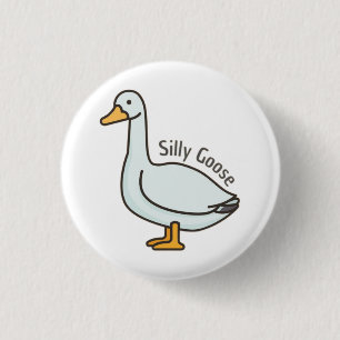 Badge Rond 2,50 Cm Oie drôle, amoureux des oies, oie idiote