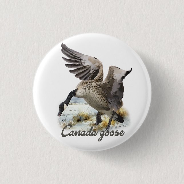 Badge Rond 2,50 Cm Oie du Canada, Art (Devant)