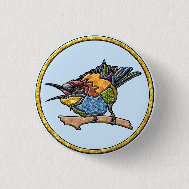 Badge Rond 2,50 Cm Oiseau d'abeilles (Devant)