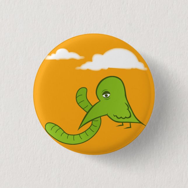 Badge Rond 2,50 Cm Oiseau tôt (Devant)
