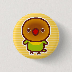 Badge Rond 2,50 Cm oiseau vert pastel