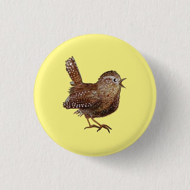 Badge Rond 2,50 Cm Oiseau Wren (Troglodytes Troglodytes) (Devant)