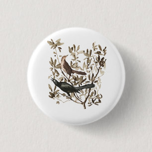 Badge Rond 2,50 Cm Oiseaux à l'aquarelle vintage sur branches décorat