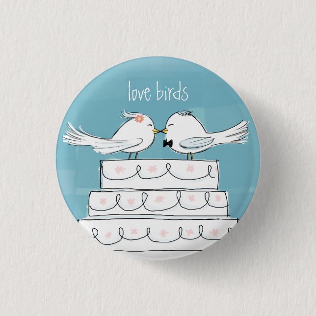 Badge Rond 2,50 Cm Oiseaux de l'amour (Devant)