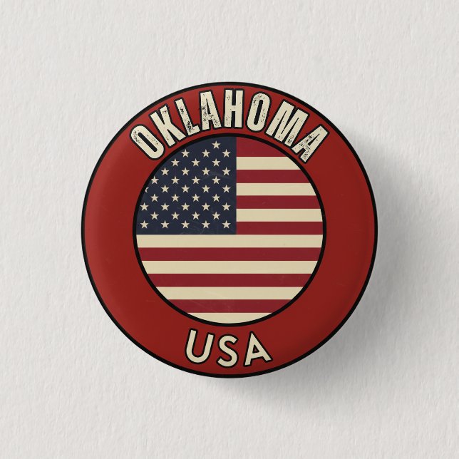 Badge Rond 2,50 Cm Oklahoma États-Unis d'Amérique (Devant)