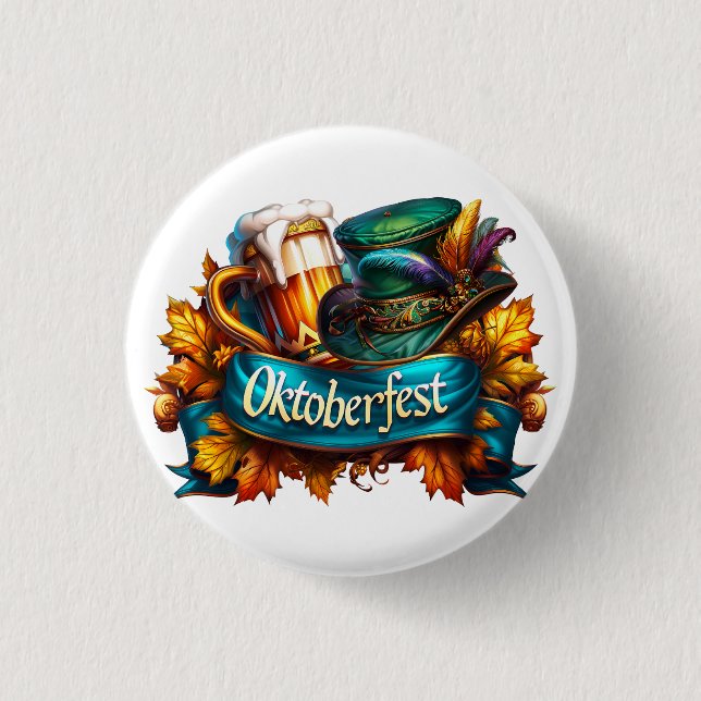 Badge Rond 2,50 Cm Oktoberfest Coloré  (Devant)