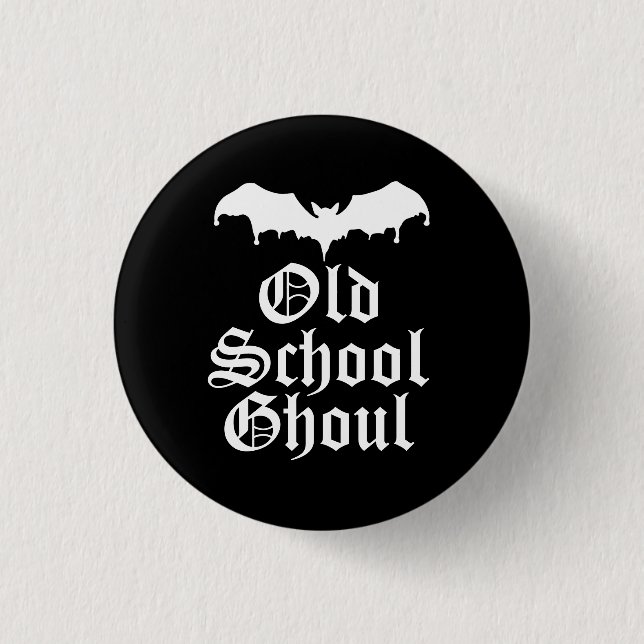 Badge Rond 2,50 Cm Old School Ghoul Goth Bat (Devant)