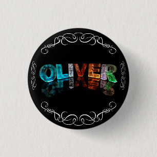 Badge Rond 2,50 Cm Oliver nommé - nom dans les lumières