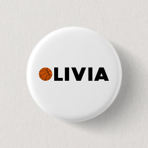 Badge Rond 2,50 Cm Olivia Basketball