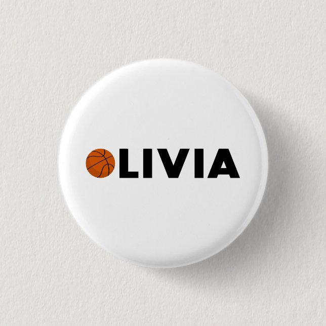 Badge Rond 2,50 Cm Olivia Basketball (Devant)
