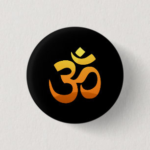 Badge Rond 2,50 Cm Om Mantra Symbole Asana Relax Méditation Yoga